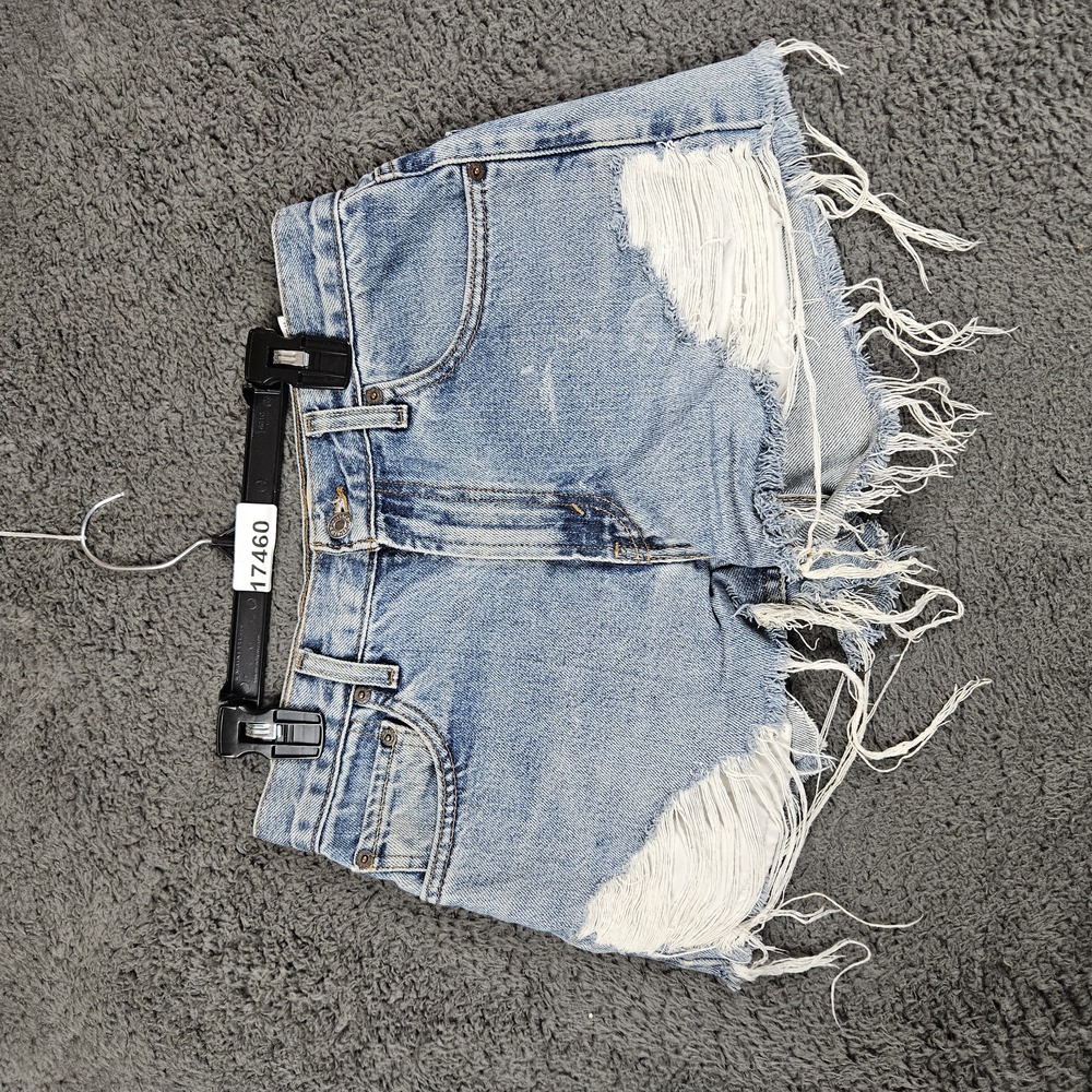 Levis 505 Shorts Womens 29 Waist Blue Cotton Denim Cut Off Raw Hem Pockets